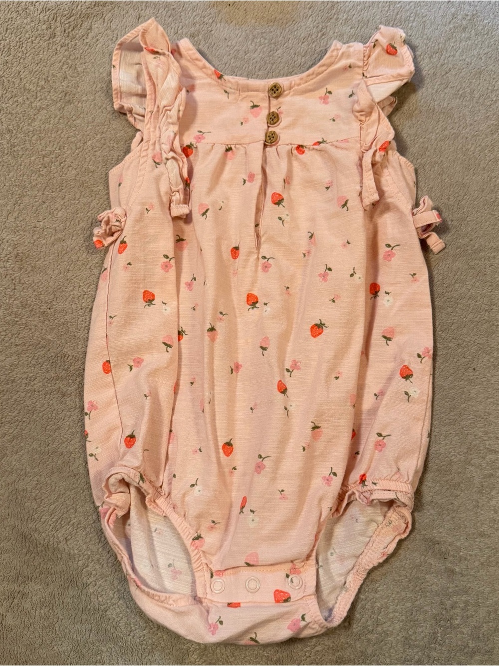 18m Carter's Pink Strawberry Print Romper